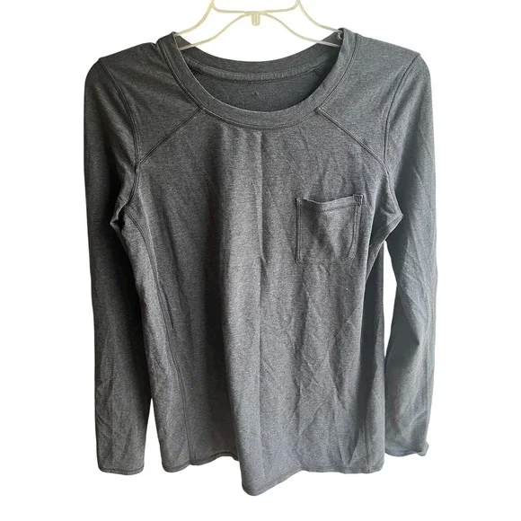 Lululemon Women's Find Your Zen Crew‎ Neck Long Sleeve in Heathered Dark Grey 8 - Picture 2 of 6